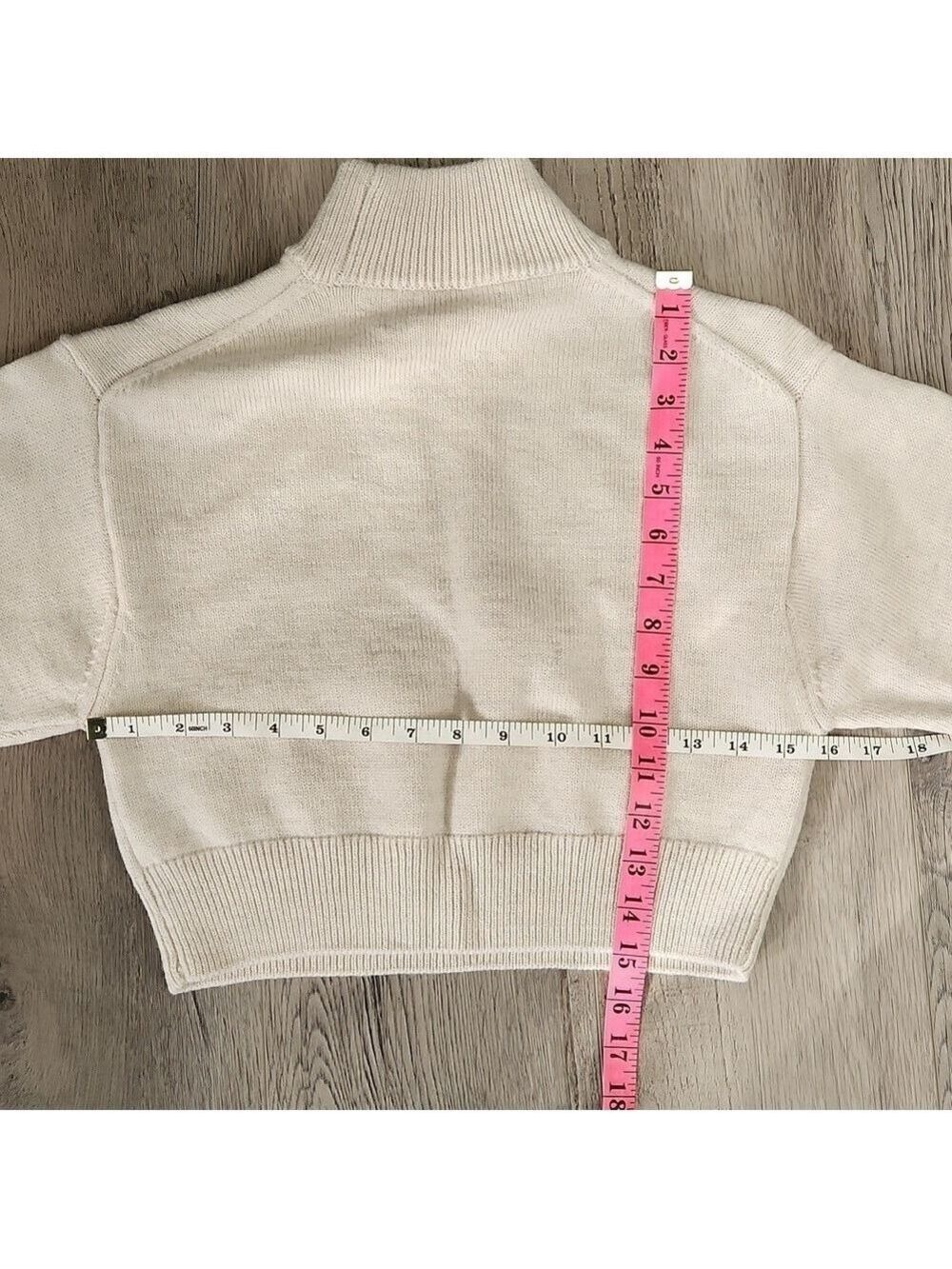 Aritzia X Wilfred Free Cream "Harper" Cropped Turtleneck Wool Sweater Size XXS - Picture 13 of 13